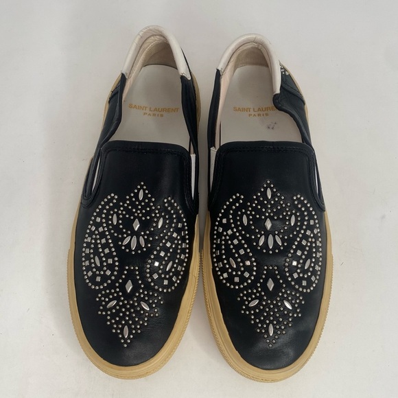 Saint Laurent Bandana Studded Leather Skate Shoes Noir size 36.5 - Picture 4 of 10